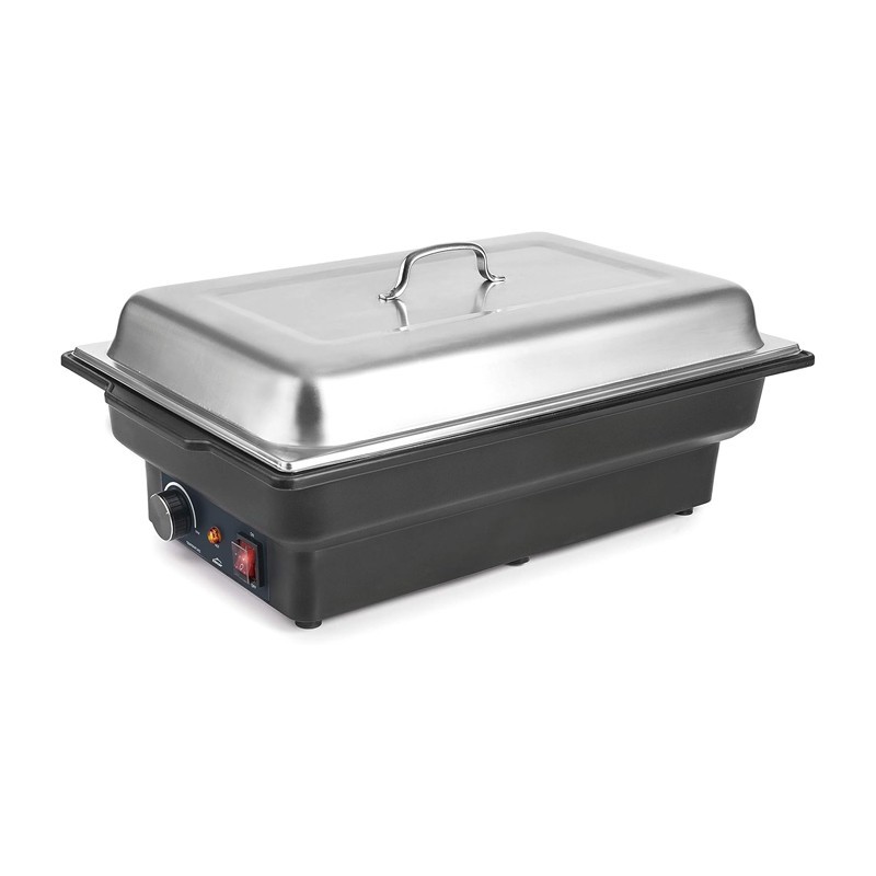Chafing-dish électrique 900 watts 8,5 Longueur GN1/1 corp en polypropylène avec couvercle en inox 55x34,5cm
