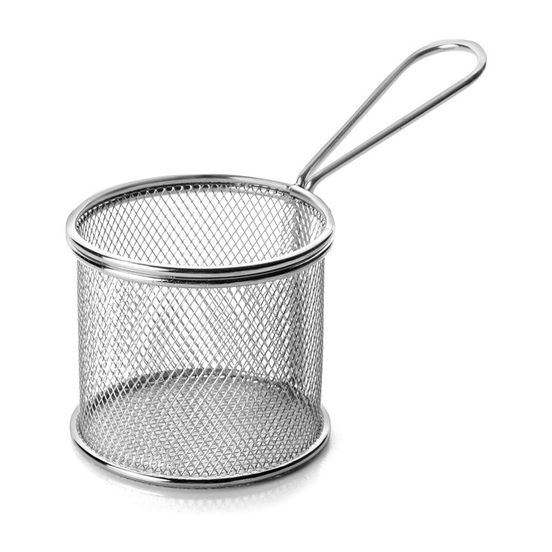 Panier en inox rond très résistant Diamètre 9 Hauteur 8cm