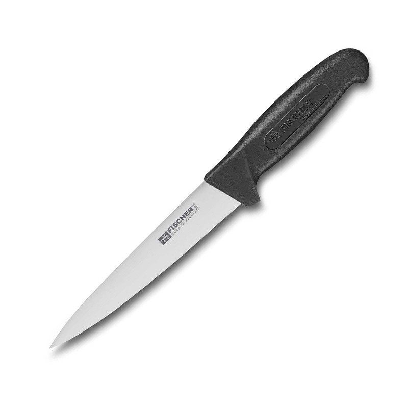 Couteau à saigner inox manche noire 17cm Couteau à saigner inox manche noire 17cm