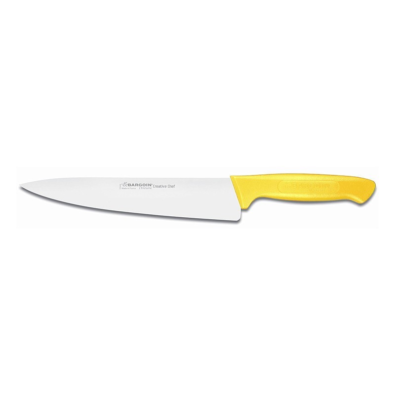 Couteau boucher inox manche jaune 20cm Couteau boucher inox manche jaune 20cm
