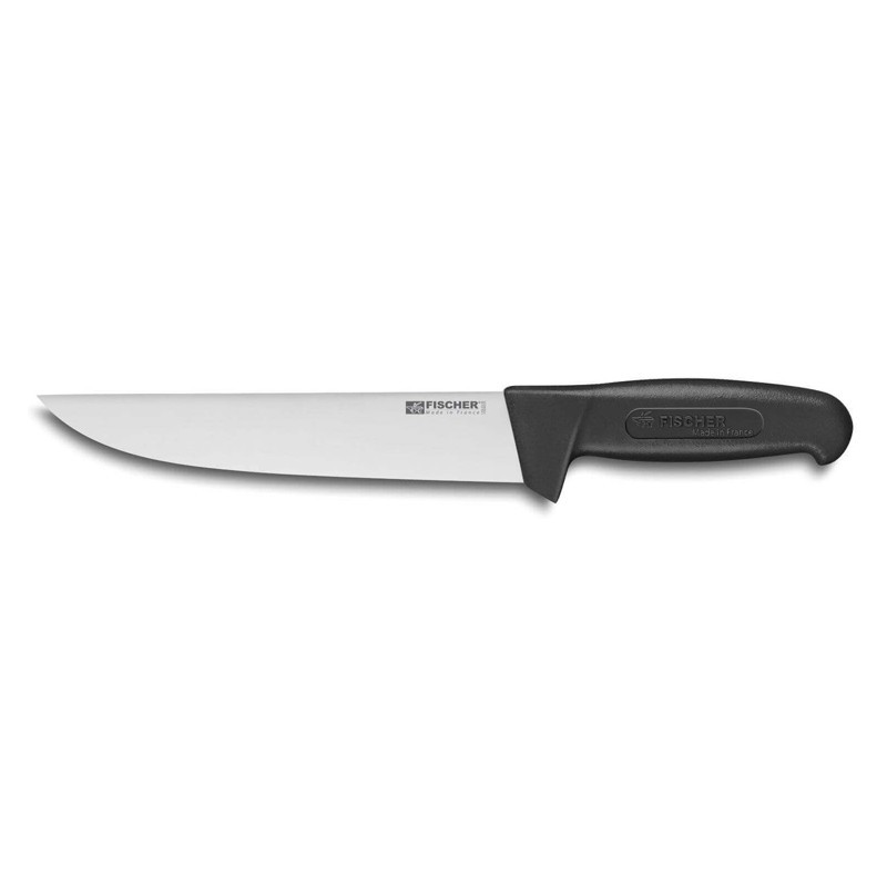 Couteau boucher inox manche noir 20cm Couteau boucher inox manche noir 20cm