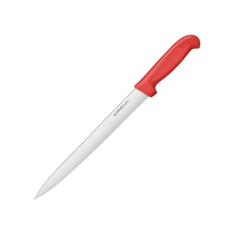 Couteau boucher inox manche rouge 30cm