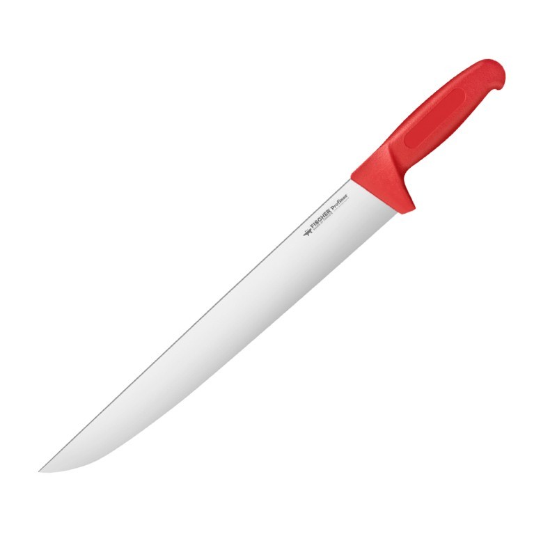 Couteau boucher inox manche rouge 35cm