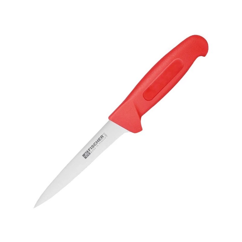 Couteau desosseur inox manche rouge 14cm Couteau desosseur inox manche rouge 14cm