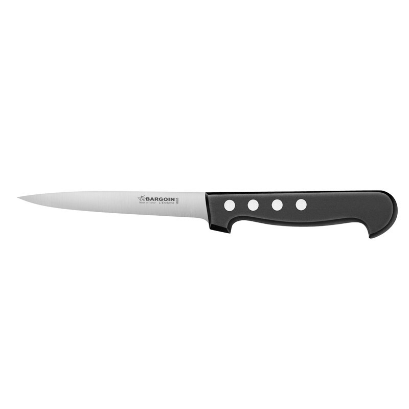 Couteau desosseur inox 4 rivets manche noire 17cm Couteau desosseur inox 4 rivets manche noire 17cm