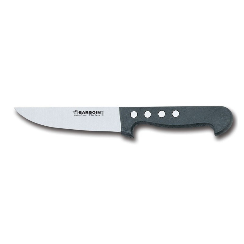 Couteau boucher inox 4 rivets manche noire 14cm Couteau boucher inox 4 rivets manche noire 14cm