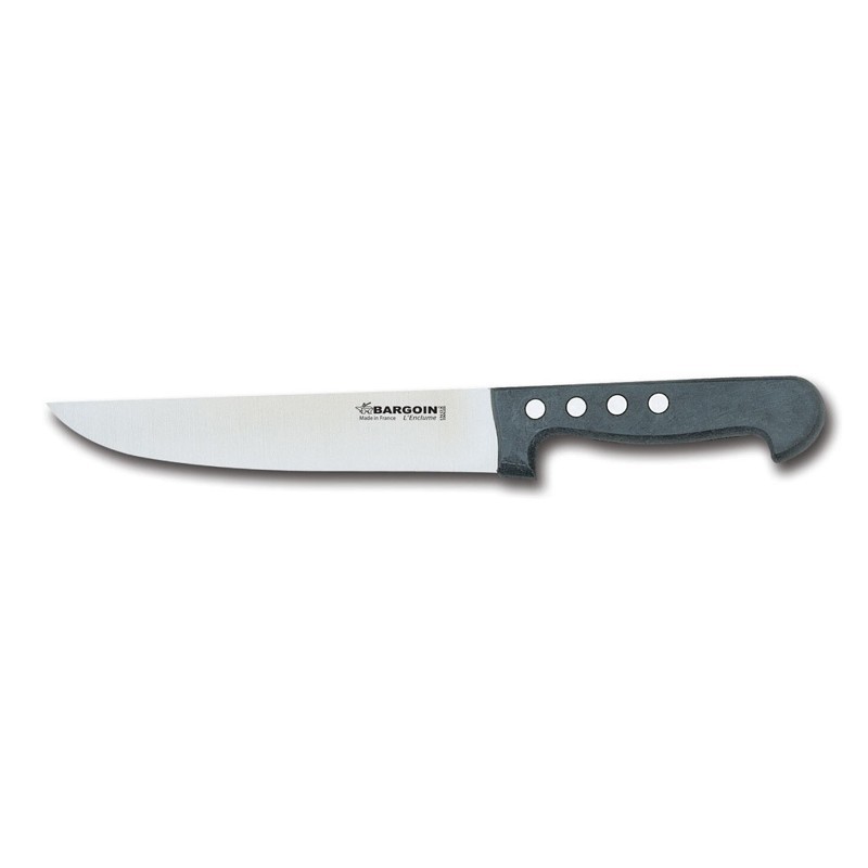 Couteau boucher inox 4 rivets manche noire 20cm Couteau boucher inox 4 rivets manche noire 20cm