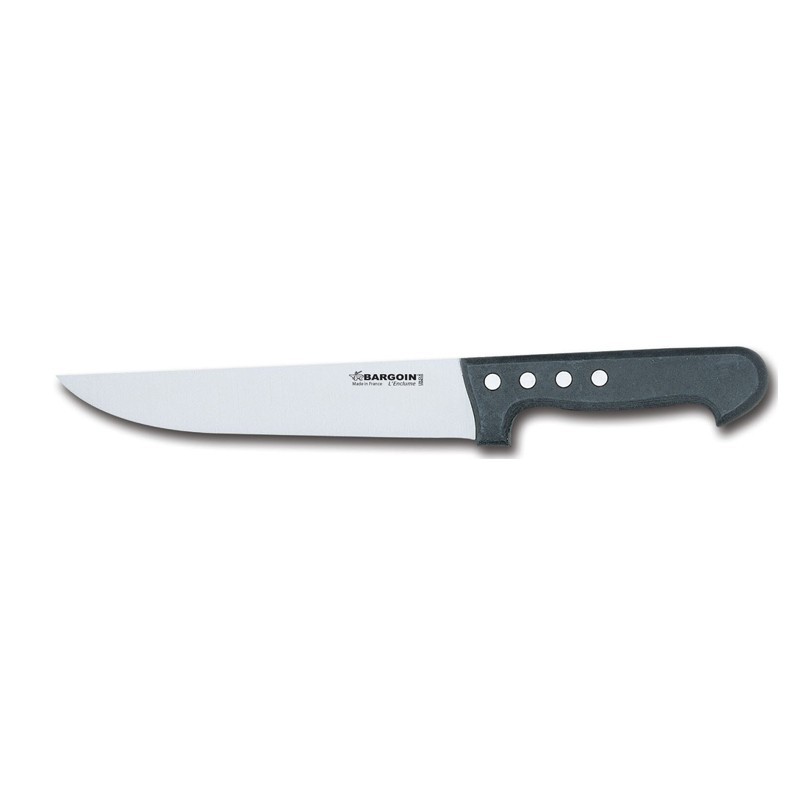 Couteau boucher inox 4 rivets manche noire 23cm Couteau boucher inox 4 rivets manche noire 23cm