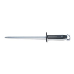 Fusil à aiguiser mèche ronde manche noire 30cm