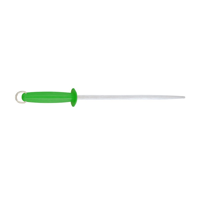 Fusil à aiguiser mèche ronde manche verte 30cm Fusil à aiguiser mèche ronde manche verte 30cm