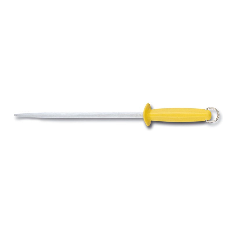 Fusil à aiguiser mèche ronde manche jaune 30cm Fusil à aiguiser mèche ronde manche jaune 30cm