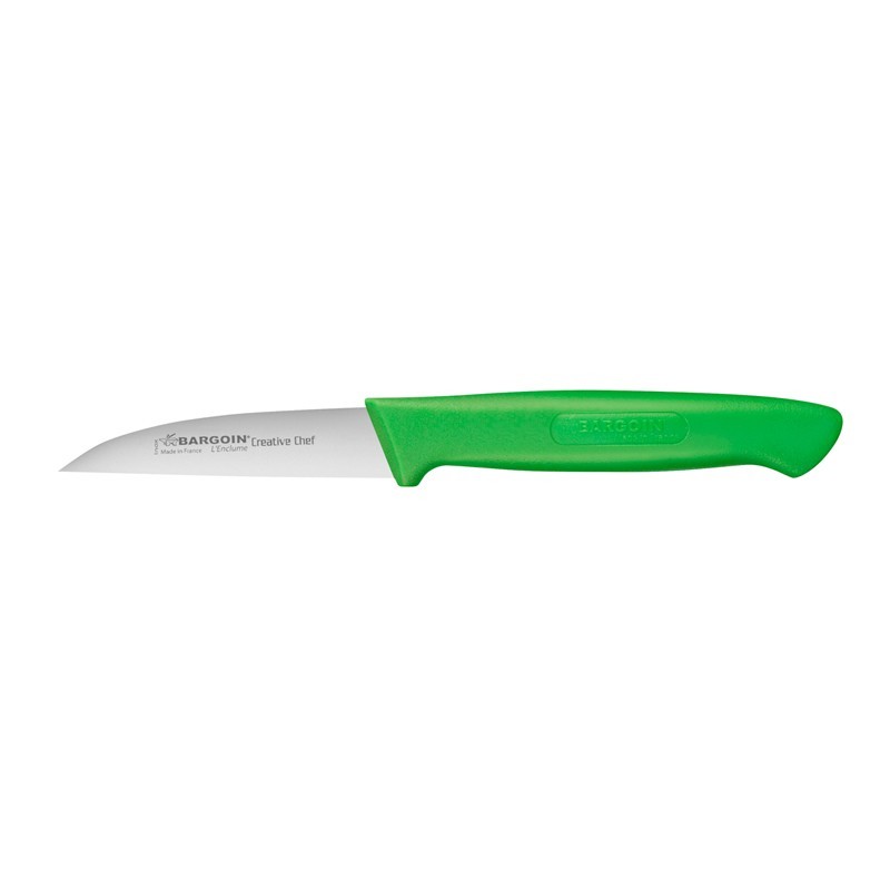 Couteau bec d'oiseau manche verte 8cm Couteau bec d'oiseau manche verte 8cm