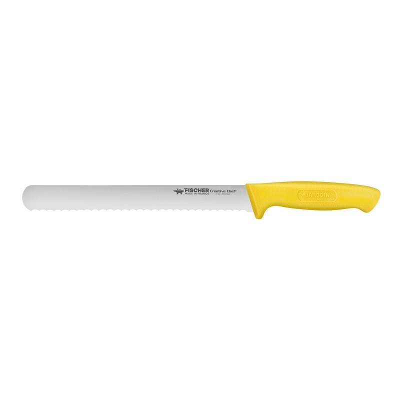 Couteaux génoise surmoule 28cm manche jaune Couteaux génoise surmoule 28cm manche jaune