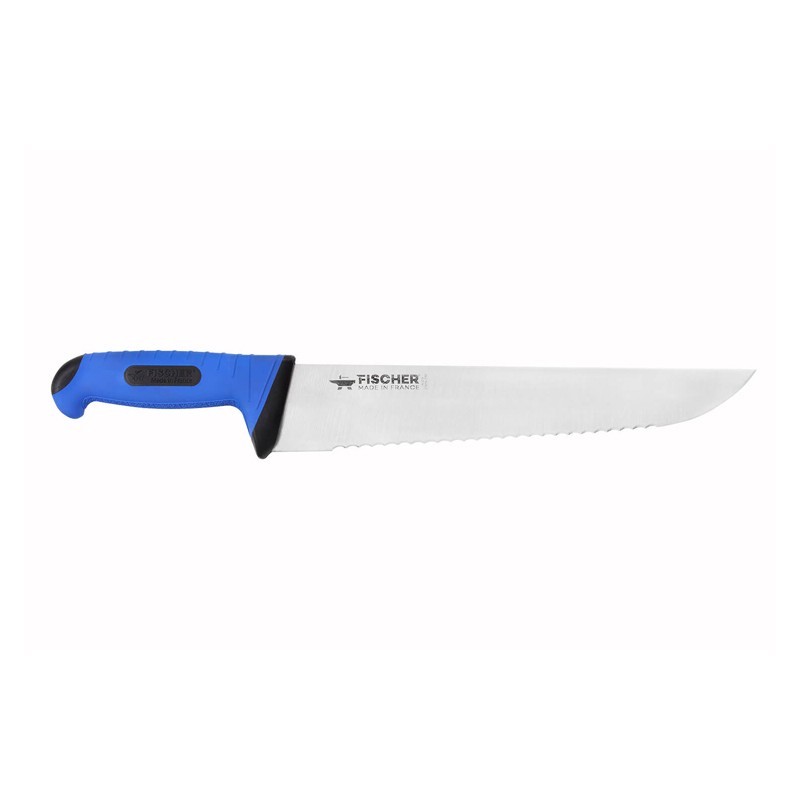 Couteaux poisson crantée inox manche bi matiere bleu 42cm Couteaux poisson crantée inox manche bi matiere bleu 42cm