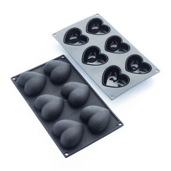 Moule en silicone love 6 pièces 74.5x68xh30mm 89ml 297x176mm