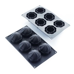 Moule en silicone twist 6 pièces Diamètre 62 Hauteur 55mm 110ml 297x176mm