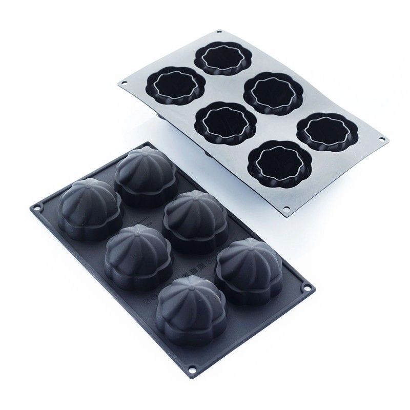 Moule en silicone twist 6 pièces Diamètre 62 Hauteur 55mm 110ml 297x176mm Moule en silicone twist 6 pièces Diamètre 62 Hauteur 55mm 110ml 297x176mm