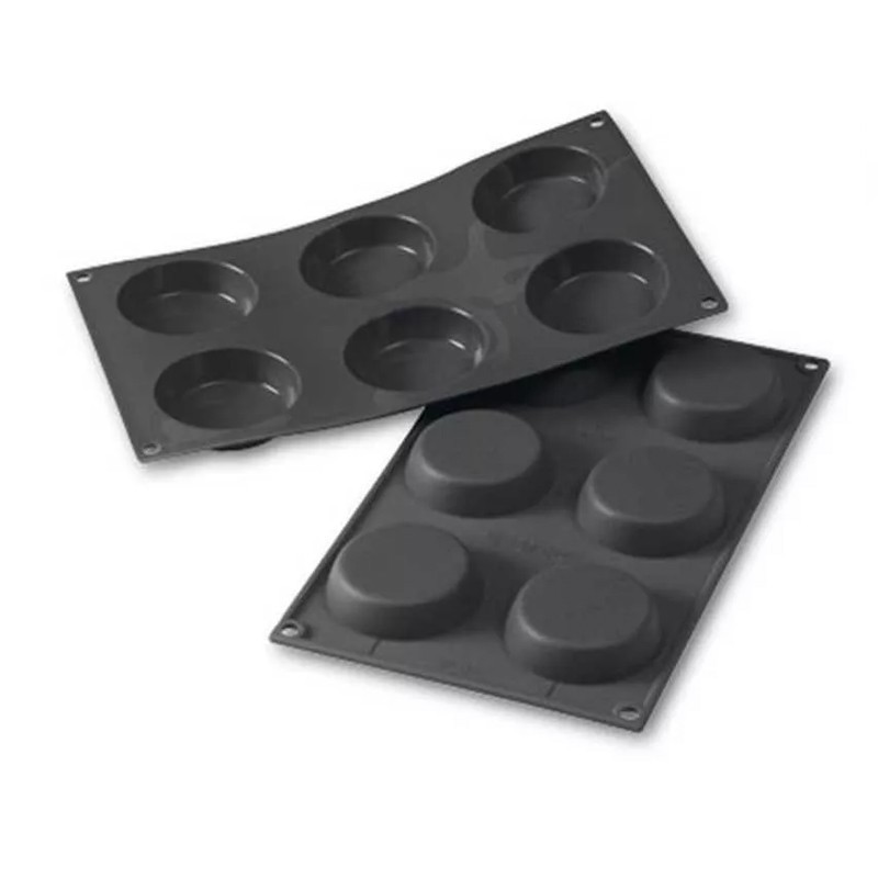 Moule en silicone tartelette 6 pièces Diamètre 70/51 Hauteur 20mm 70ml 297x176mm Moule en silicone tartelette 6 pièces Diamètre 70/51 Hauteur 20mm 70ml 297x176mm