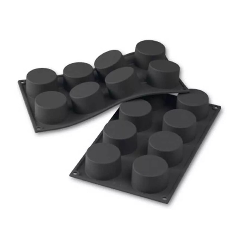 Moule en silicone cylindre 8 pièces Diamètre 60/55 Hauteur 35mm 90ml 297x176mm Moule en silicone cylindre 8 pièces Diamètre 60/55 Hauteur 35mm 90ml 297x176mm