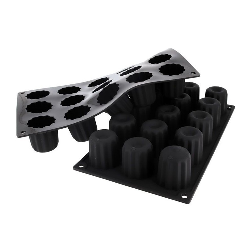 Moule en silicone bordelais 15 pièces Diamètre 45 Hauteur 45mm 60ml 297x176mm