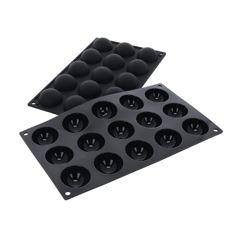 Moule en silicone demi sphère 15 pièces Diamètre 40 Hauteur 20mm 20ml 297x176mm Moule en silicone demi sphère 15 pièces Diamètre 40 Hauteur 20mm 20ml 297x176mm