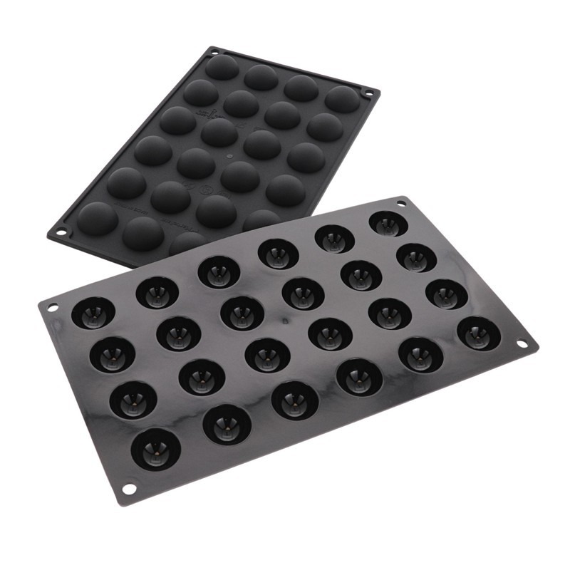 Moule en silicone sphère 24 pièces Diamètre 70 Hauteur 35mm 90ml 595x395mm Moule en silicone sphère 24 pièces Diamètre 70 Hauteur 35mm 90ml 595x395mm