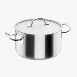 Braisiere en inox 18/10 triple fond avec couvercle Diamètre 360mm Hauteur 215mm 22 litres