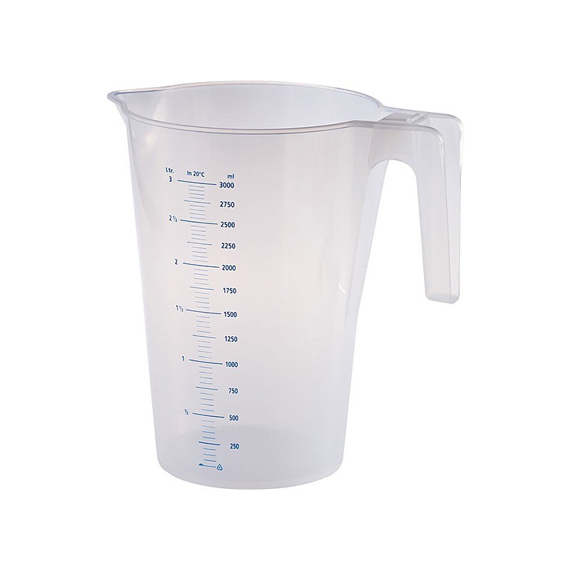 Pot gradué en plastique cap 3 litres Pot gradué en plastique cap 3 litres