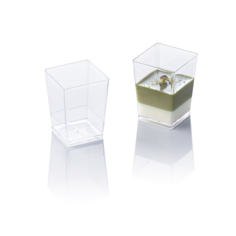 Verrine cube 60ml 40x40x55h 100 pièces -18°c/+70°c Verrine cube 60ml 40x40x55h 100 pièces -18°c/+70°c
