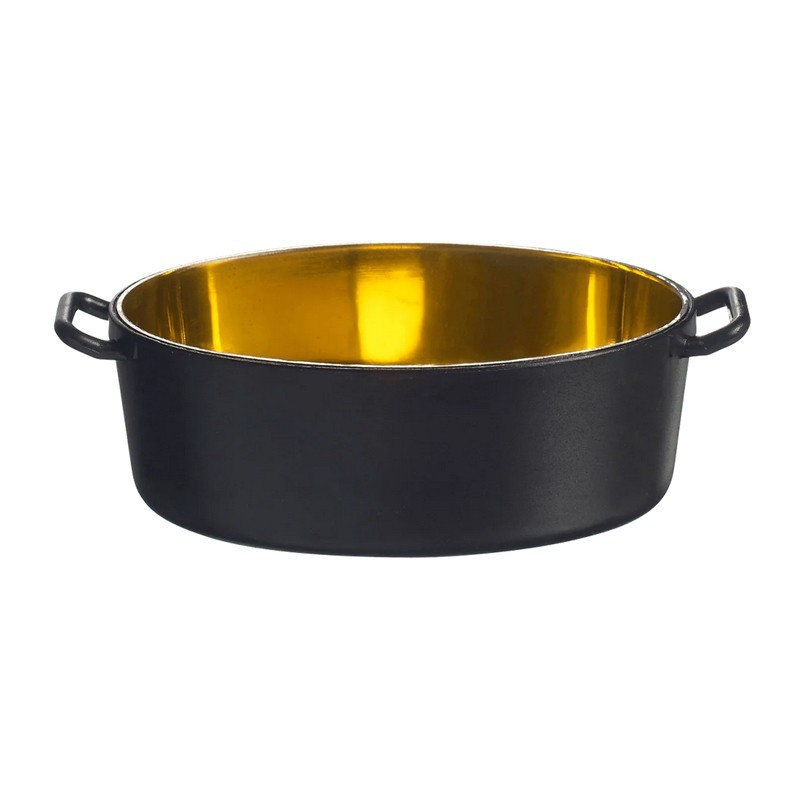 Marmite ovale Eskoffié 45ml noire/dorée 24 pièces 82x45x26 mm Marmite ovale Eskoffié 45ml noire/dorée 24 pièces 82x45x26 mm