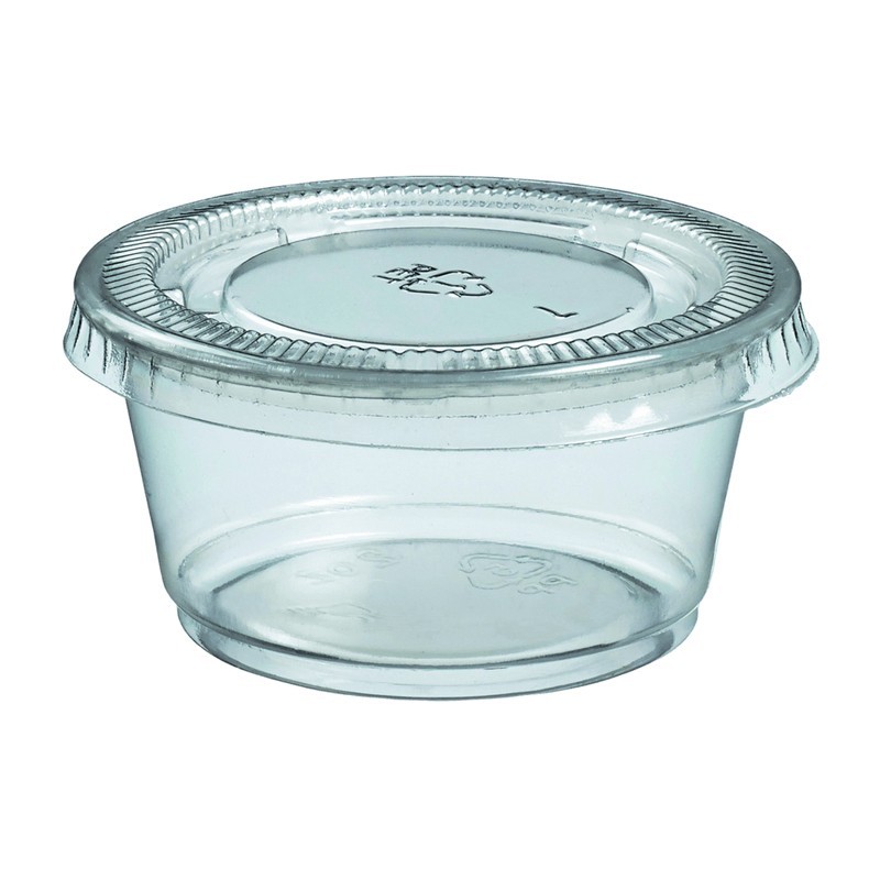 Pot à sauce 60ml avec couvercle 65x32mm 100 pièces Pot à sauce 60ml avec couvercle 65x32mm 100 pièces