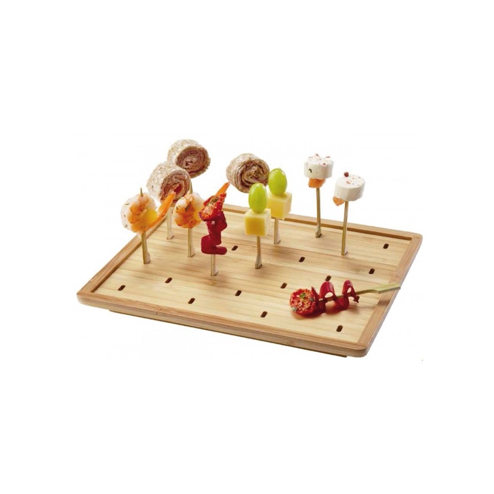 Planche bambou stratifie pour brochette 250x200mm Planche bambou stratifie pour brochette 250x200mm