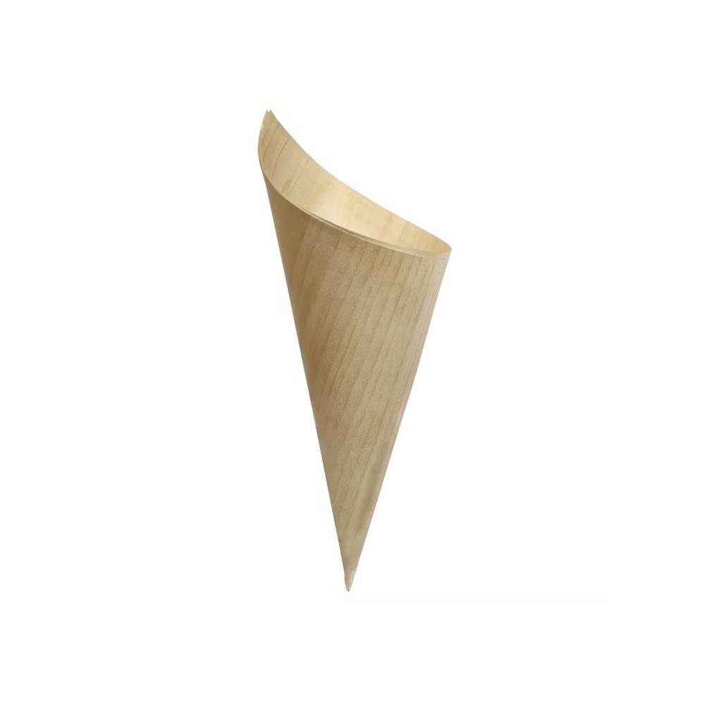 Mini cone en bois naturel 125x56mm 100 pièces Mini cone en bois naturel 125x56mm 100 pièces