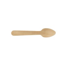 Petite cuillère en bois naturel 110x25mm 100 pièces