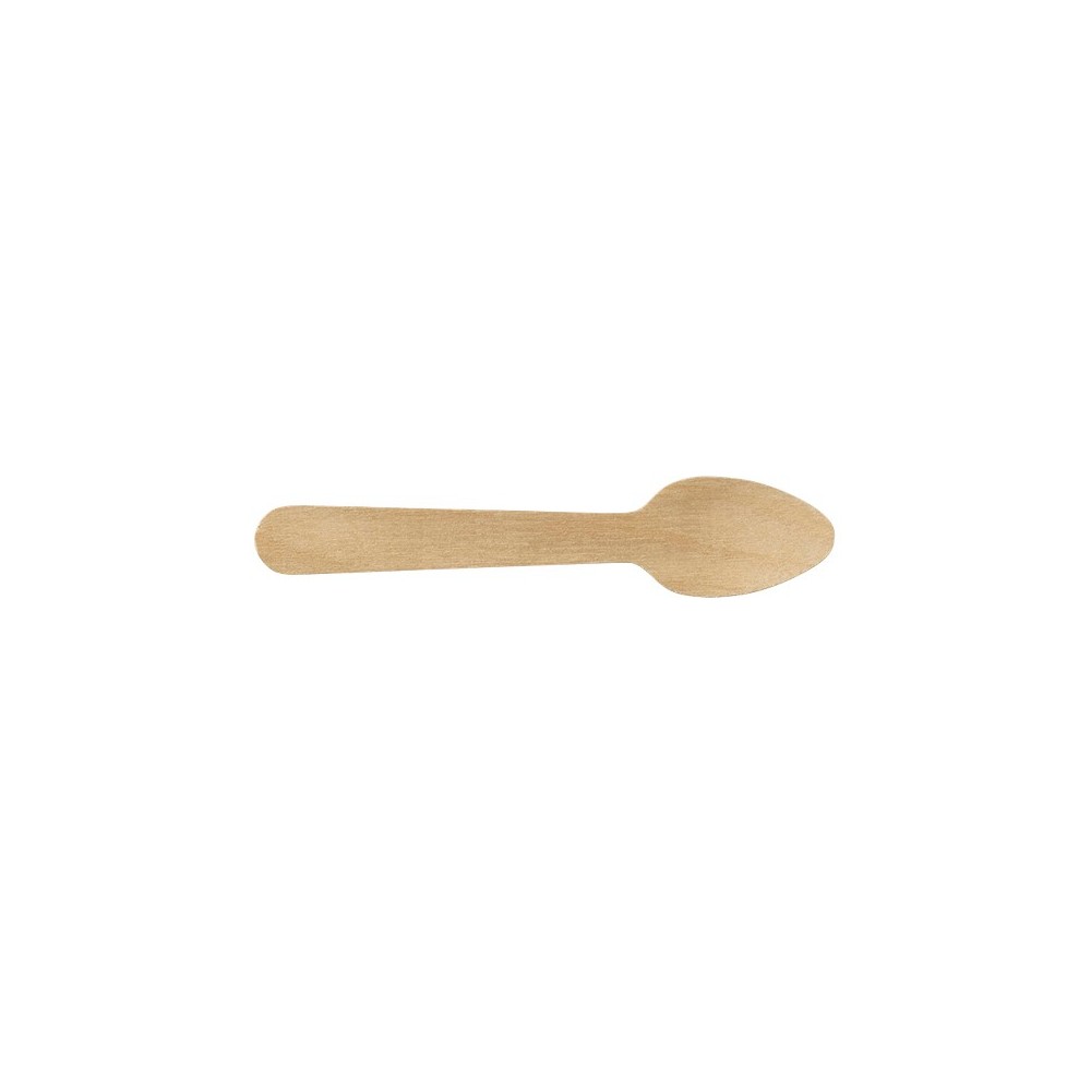 Petite cuillère en bois naturel 110x25mm 100 pièces Petite cuillère en bois naturel 110x25mm 100 pièces