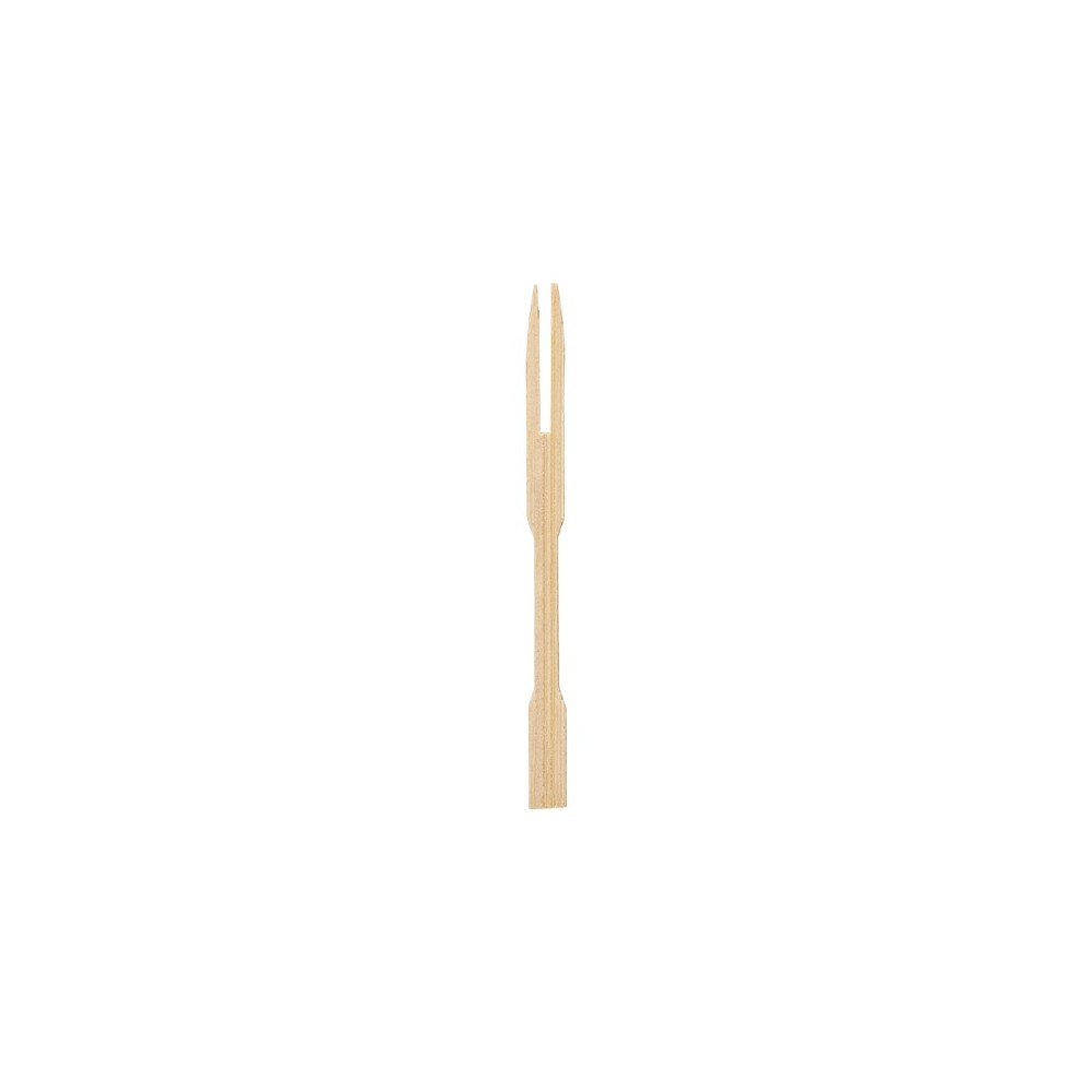 Fourchette 2 dents bambou 9cm 200 pièces Fourchette 2 dents bambou 9cm 200 pièces
