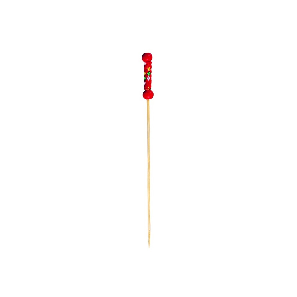Brochette perle rouge en bambou 120mm 200 pièces Brochette perle rouge en bambou 120mm 200 pièces