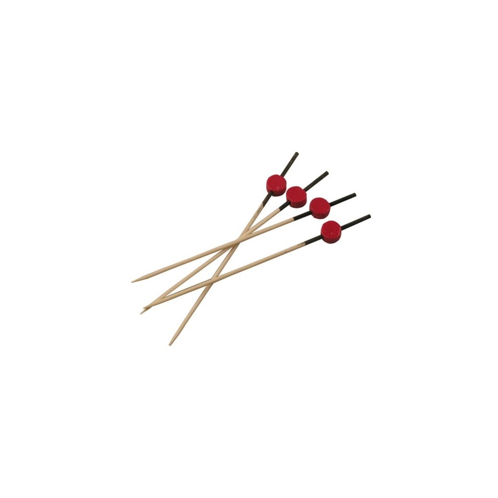 Brochette rouge et noire en bambou 120mm 200 pièces Brochette rouge et noire en bambou 120mm 200 pièces