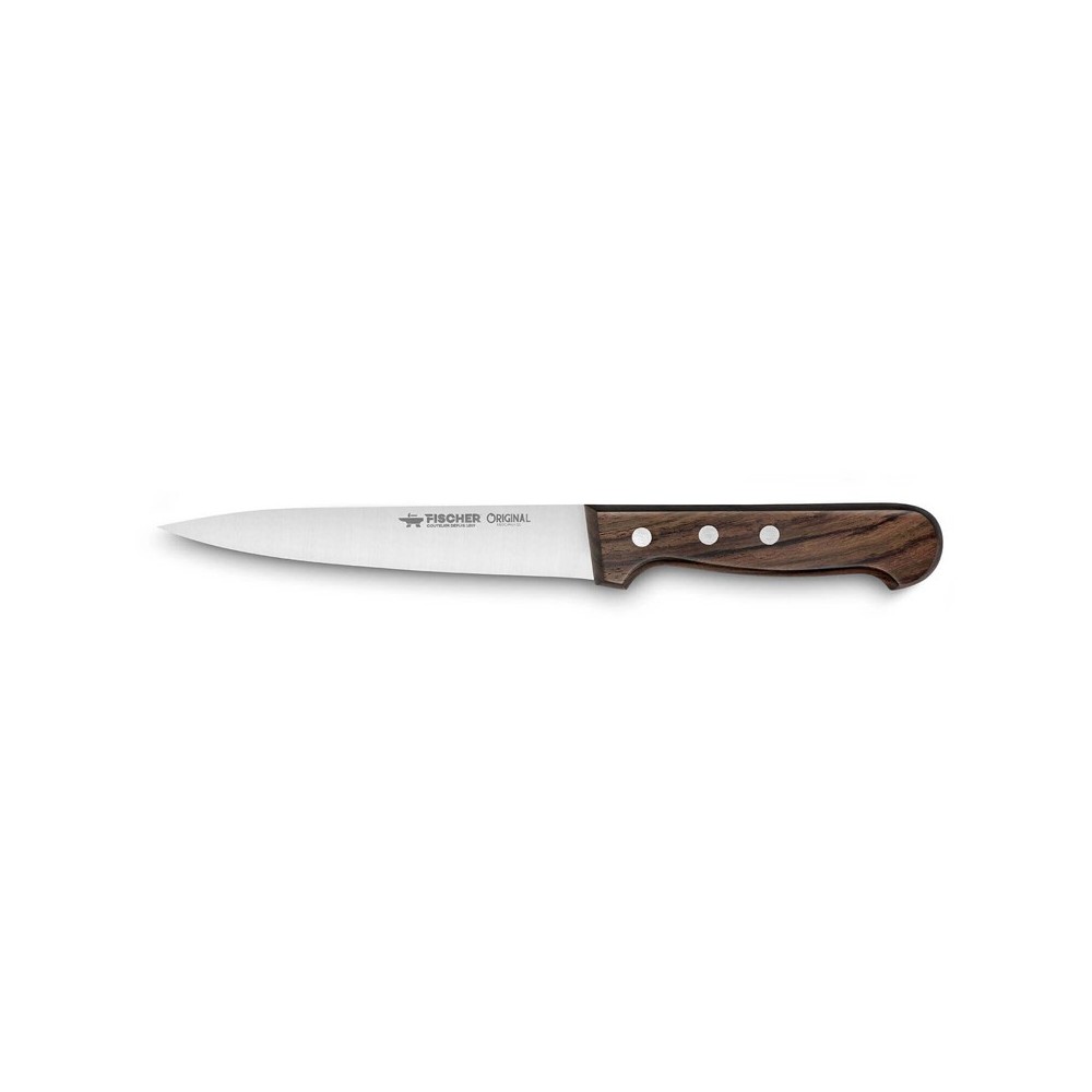 Couteau boucher inox 3 rivets m/maron 20cm Couteau boucher inox 3 rivets m/maron 20cm