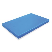 Planche à découper en polyéthylène bleu à pied 500x300x20mm